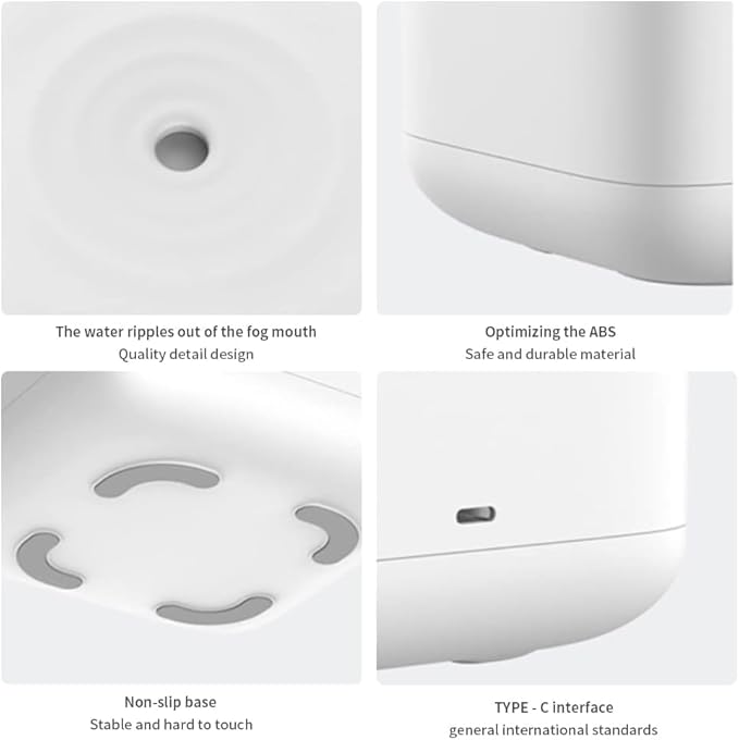 Anti-Gravity Clock Humidifier with Night Light & Decor – 6M Warranty Portable Room Air Purifier