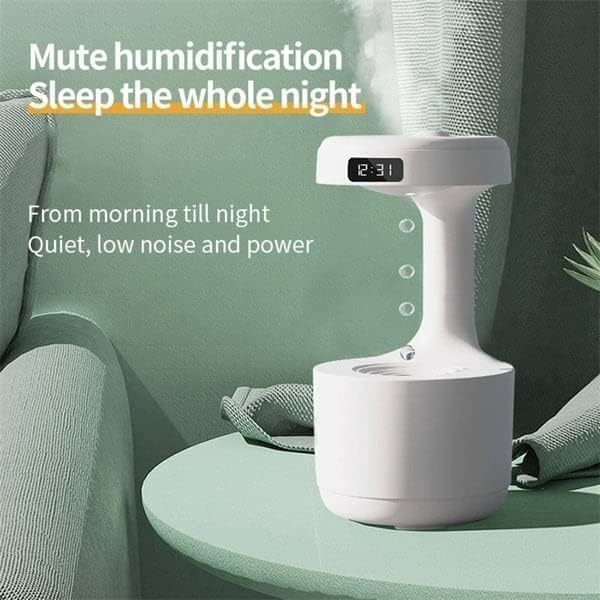 Anti-Gravity Clock Humidifier with Night Light & Decor – 6M Warranty Portable Room Air Purifier