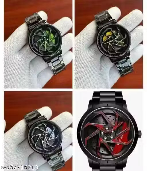 Men's Sport Quartz Watch Car WHEEEL Multicolour Dial WHEEEL Dial 360 Rotating Casual Fashion Stainless Steel Alloy Mens & Boy's