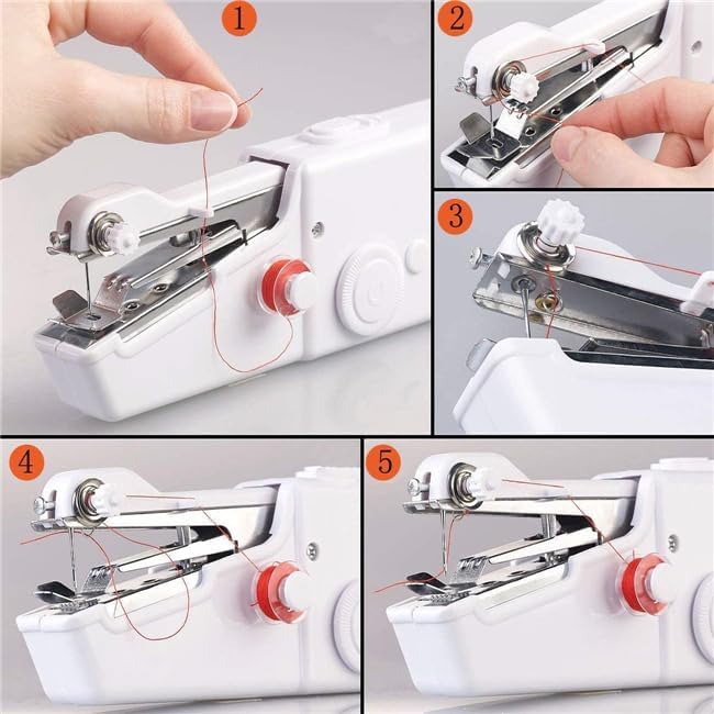 Electric Hand Stitching Machine Portable Handheld Sewing Machine for Home Tailoring, Travel & Emergency Use | Compact Stapler Mini Silai Machine | DIY Crafts & Clothes Repair Kit