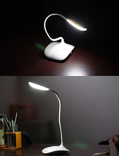 Led Touch On/off Switch Desk Lamp/Student Study Reading Dimmer Rechargeable Led Table Lamps White Pack of 1