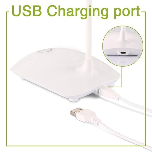 Led Touch On/off Switch Desk Lamp/Student Study Reading Dimmer Rechargeable Led Table Lamps White Pack of 1