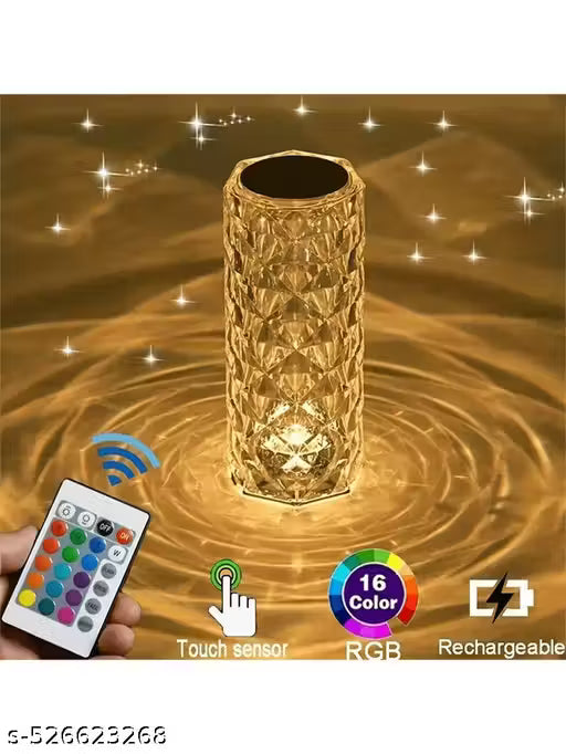 Touch Lamp 16 Color Changing Crystal Table Lamp, USB Rechargeable with Touch and Remote Control, for Bedroom Living Room Party Dinner Decor Coolest Lamp For Room Gifts For Women, Men,Couples