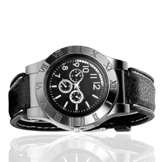 2 in 1 Electronic Cigarette Lighter Watch with USB Rechageable Sporty Wristwatch Stylish Cigarette Lighter Watch, Multifunctional