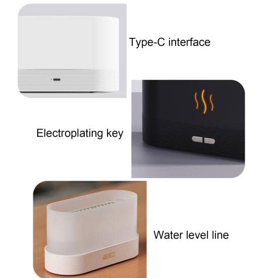 Aromatherapy Flame Light Quiet Mist Humidifiers Aroma Air Diffusers with Auto Shut-Off Protection Mini Flame Light Humidifier Atomization Auto Shut Off Night Light USB Humidifier