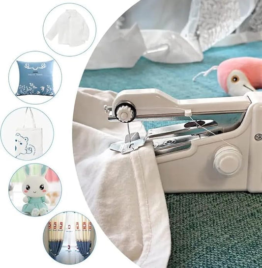 Electric Hand Stitching Machine Portable Handheld Sewing Machine for Home Tailoring, Travel & Emergency Use | Compact Stapler Mini Silai Machine | DIY Crafts & Clothes Repair Kit