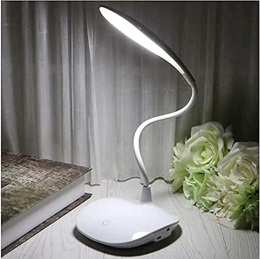 Led Touch On/off Switch Desk Lamp/Student Study Reading Dimmer Rechargeable Led Table Lamps White Pack of 1